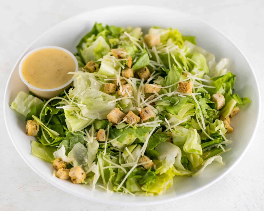 Caesar Salad on a white plate